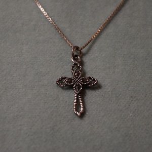 silver christian cross necklace